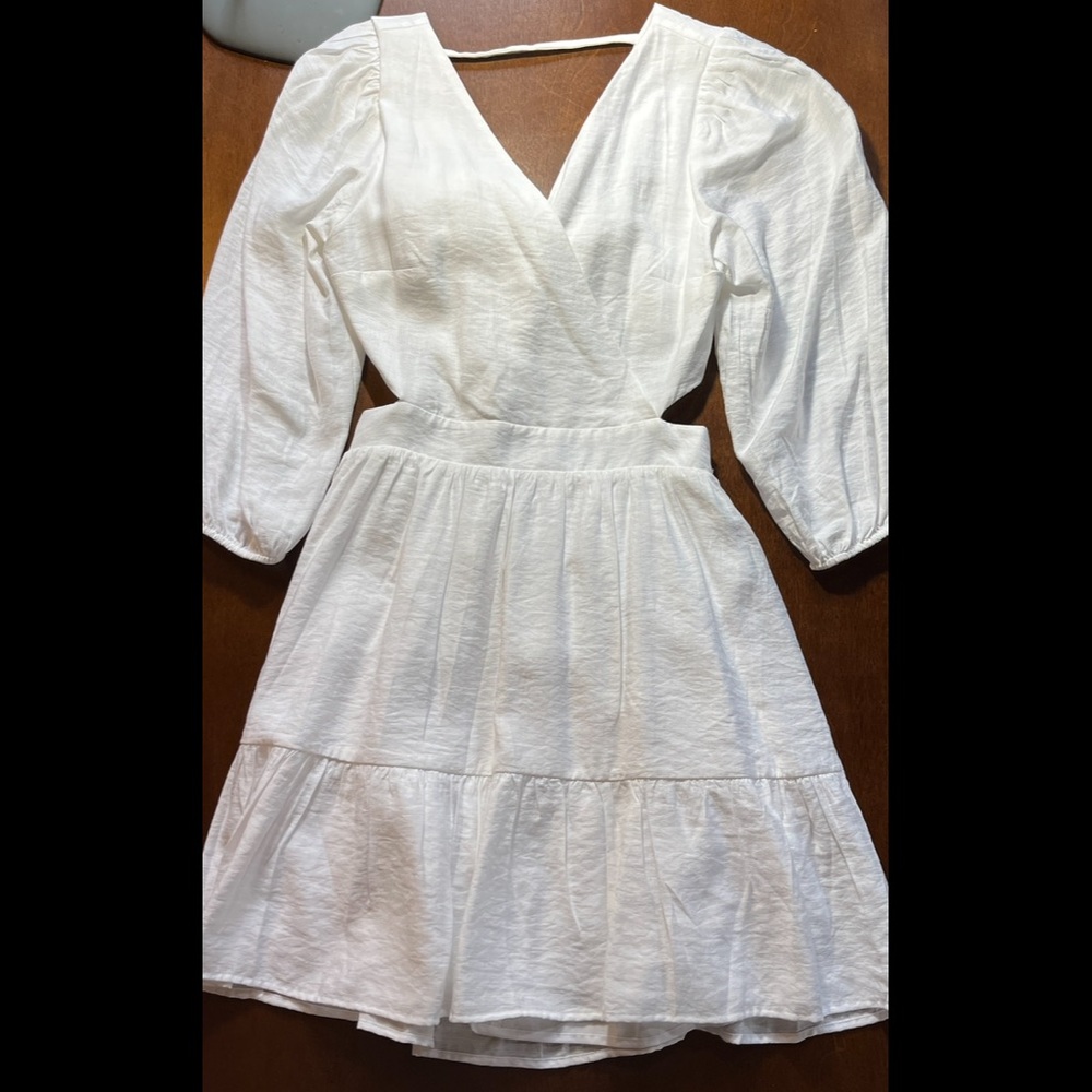 Express Solid Tie Back Ruffle Hem Mini Dress Size… - image 7